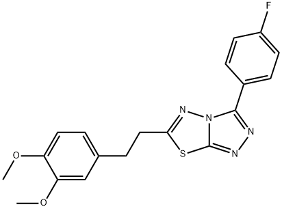 6-[2-(3,4-dimethoxyphenyl)ethyl]-3-(4-fluorophenyl)[1,2,4]triazolo[3,4-b][1,3,4]thiadiazole 结构式