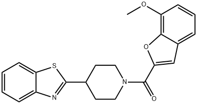 [4-(1,3-benzothiazol-2-yl)piperidin-1-yl](7-methoxy-1-benzofuran-2-yl)methanone 结构式