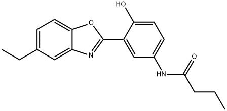 N-[3-(5-ethyl-1,3-benzoxazol-2-yl)-4-hydroxyphenyl]butanamide 结构式