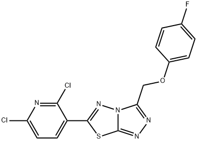 6-(2,6-dichloropyridin-3-yl)-3-[(4-fluorophenoxy)methyl][1,2,4]triazolo[3,4-b][1,3,4]thiadiazole 结构式