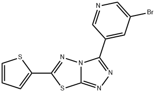 3-(5-bromopyridin-3-yl)-6-(thiophen-2-yl)[1,2,4]triazolo[3,4-b][1,3,4]thiadiazole 结构式