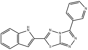 2-[3-(pyridin-3-yl)[1,2,4]triazolo[3,4-b][1,3,4]thiadiazol-6-yl]-1H-indole 结构式
