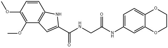 N-[2-(2,3-dihydro-1,4-benzodioxin-6-ylamino)-2-oxoethyl]-4,5-dimethoxy-1H-indole-2-carboxamide 结构式