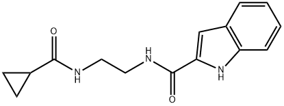 N-{2-[(cyclopropylcarbonyl)amino]ethyl}-1H-indole-2-carboxamide 结构式