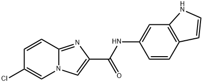 6-chloro-N-1H-indol-6-yl-Imidazo[1,2-a]pyridine-2-carboxamide 结构式