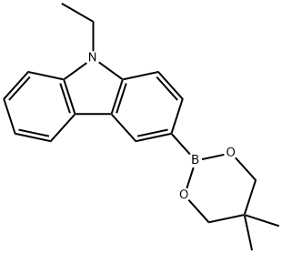 9-乙基咔唑-3-硼酸新戊二醇酯 结构式