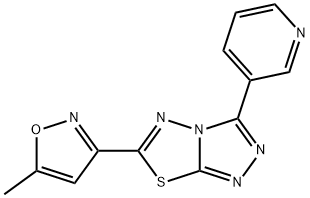 6-(5-methyl-3-isoxazolyl)-3-(3-pyridinyl)[1,2,4]triazolo[3,4-b][1,3,4]thiadiazole 结构式