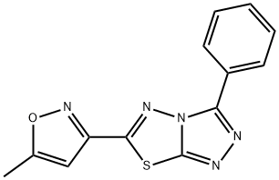 6-(5-methyl-1,2-oxazol-3-yl)-3-phenyl[1,2,4]triazolo[3,4-b][1,3,4]thiadiazole 结构式