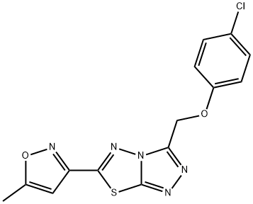 3-[(4-chlorophenoxy)methyl]-6-(5-methyl-1,2-oxazol-3-yl)[1,2,4]triazolo[3,4-b][1,3,4]thiadiazole 结构式