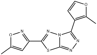 3-(2-methyl-3-furyl)-6-(5-methyl-3-isoxazolyl)[1,2,4]triazolo[3,4-b][1,3,4]thiadiazole 结构式