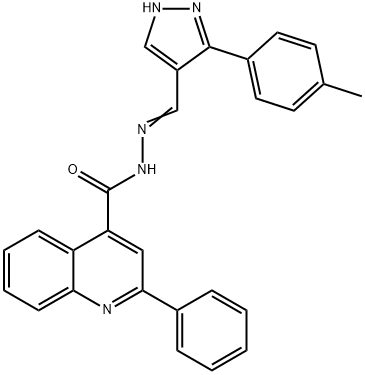 (Z)-2-phenyl-N'-((3-(p-tolyl)-1H-pyrazol-4-yl)methylene)quinoline-4-carbohydrazide 结构式