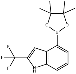 4-(4,4,5,5-tetramethyl-1,3,2-dioxaborolan-2-yl)-2-(trifluoromethyl)-1h-indole 结构式