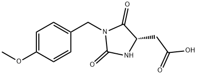 (S)-2-(1-(4-methoxybenzyl)-2,5-dioxoimidazolidin-4-yl)acetic acid 结构式