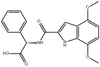 (2S)-2-[(4,7-dimethoxy-1H-indol-2-yl)formamido]-2-phenylacetic acid 结构式