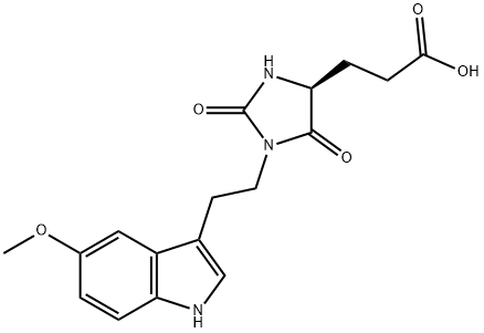 3-[(4S)-1-[2-(5-methoxy-1H-indol-3-yl)ethyl]-2,5-dioxo-imidazolidin-4-yl]propanoic acid 结构式