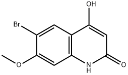 6-溴-4-羟基-7-甲氧基喹啉-2(1H)-酮 结构式