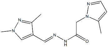 N'-[(E)-(1,3-dimethyl-1H-pyrazol-4-yl)methylidene]-2-(5-methyl-1H-pyrazol-1-yl)acetohydrazide 结构式