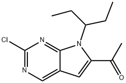 1-(2-Chloro-7-(pentan-3-yl)-7H-pyrrolo[2,3-d]pyrimidin-6-yl)ethanone 结构式