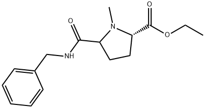 1-甲基-5-(苄基氨基甲酰基)吡咯烷-2-甲酸乙酯 结构式