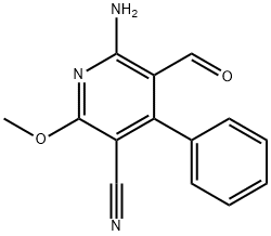6-Amino-5-formyl-2-methoxy-4-phenylnicotinonitrile 结构式