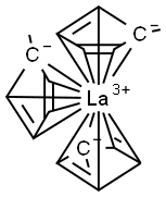 Tris(methylcyclopentadienyl)lanthanum (III), 98% (99,9%-La) (REO) 结构式