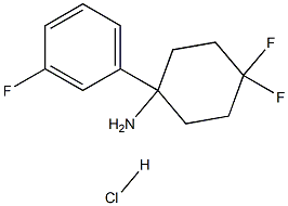 4,4-Difluoro-1-(3-fluorophenyl)cyclohexanamine hydrochloride 结构式