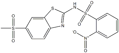 N-(6-(methylsulfonyl)benzo[d]thiazol-2-yl)-2-nitrobenzenesulfonamide 结构式