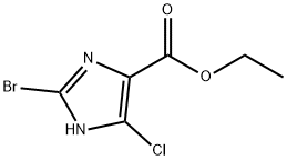 2-溴-4-氯-1H-咪唑-5-羧酸乙酯 结构式