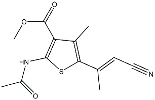 methyl 2-(acetylamino)-5-(2-cyano-1-methylvinyl)-4-methyl-3-thiophenecarboxylate 结构式