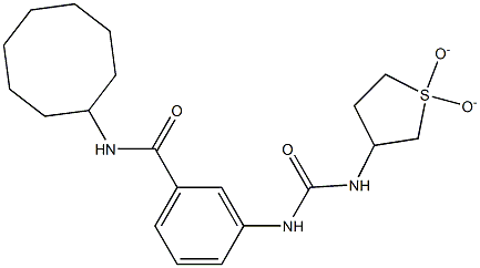 N-cyclooctyl-3-(3-(1,1-dioxidotetrahydrothiophen-3-yl)ureido)benzamide 结构式