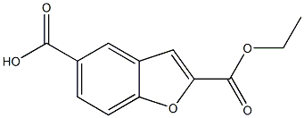 2-(乙氧羰基)苯并呋喃-5-羧酸 结构式