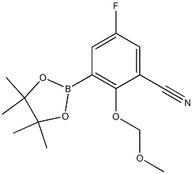 5-氟-2-(甲氧基甲氧基)-3-(4,4,5,5-四甲基-1,3,2-二氧硼杂环戊烷-2-基)苄腈 结构式