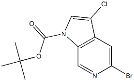 5-Bromo-3-chloro-pyrrolo[2,3-c]pyridine-1-carboxylic acid tert-butyl ester 结构式