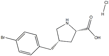 (2S,4S)-4-(4-溴苄基)吡咯烷-2-羧酸盐酸盐 结构式