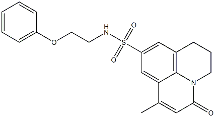 7-methyl-5-oxo-N-(2-phenoxyethyl)-1,2,3,5-tetrahydropyrido[3,2,1-ij]quinoline-9-sulfonamide 结构式