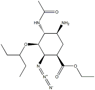 Ethyl (1R,2R,3S,4R,5S)-4-acetamido-5-amino-2-azido-3- (1-ethylpropoxy)cyclohexanecarboxylate 结构式