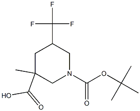 1-叔-丁基 3-甲基 5-(三氟甲基)哌啶-1,3-二甲酸基酯 结构式