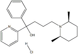 4-[(2S,6R)-2,6-dimethylpiperidin-1-yl]-1-phenyl-1-pyridin-2-ylbutan-1-ol,hydrochloride 结构式