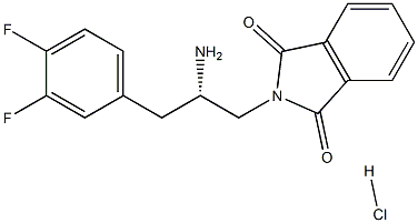 (S)-2-(2-amino-3-(3,4-difluorophenyl)propyl)isoindoline-1,3-dione hydrochloride 结构式