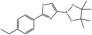 2-(4-Ethylphenyl)thiazole-4-boronic acid pinacol ester 结构式