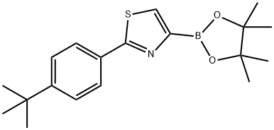 2-(4-tert-Butylphenyl)thiazole-4-boronic acid pinacol ester 结构式