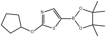 2-(Cyclopentoxy)thiazole-5-boronic acid pinacol ester 结构式