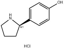 (R)-4-(吡咯烷-2-基)苯酚盐酸盐 结构式