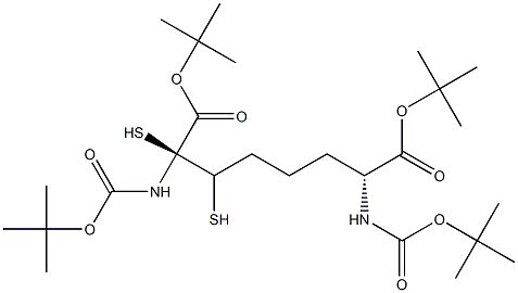 (S)-叔-丁基 4-(((R)-4-(叔-丁氧基)-3-((叔-丁氧羰基)氨基)-4-氧亚基丁基)二巯基)-2-((叔-丁氧羰基)氨基)丁酯 结构式