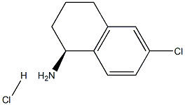 (S)-6-氯-1,2,3,4-四氢萘-1-胺盐酸盐 结构式