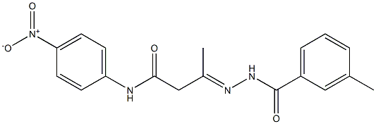 3-[(3-methylbenzoyl)hydrazono]-N-(4-nitrophenyl)butanamide 结构式