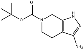 3-氨基-1,4,5,7-四氢-6H-吡唑并[3,4-C]吡啶-6-羧酸叔丁酯 结构式