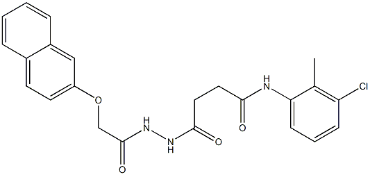 N-(3-chloro-2-methylphenyl)-4-{2-[(2-naphthyloxy)acetyl]hydrazino}-4-oxobutanamide 结构式