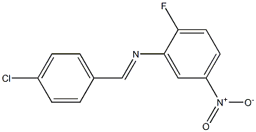 N-(4-chlorobenzylidene)-2-fluoro-5-nitroaniline 结构式