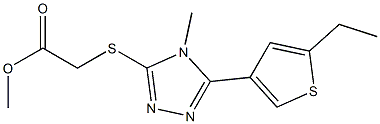 methyl 2-((5-(5-ethylthiophen-3-yl)-4-methyl-4H-1,2,4-triazol-3-yl)thio)acetate 结构式